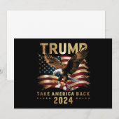 Trump 2024 Neem Amerika terug Amerikaanse vlag Tru Kaart (Voorkant / Achterkant)