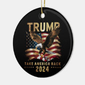 Trump 2024 Neem Amerika terug Amerikaanse vlag Tru Keramisch Ornament (Links)