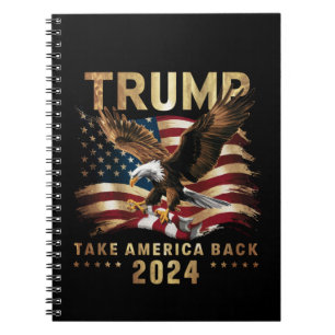 Trump 2024 Neem Amerika terug Amerikaanse vlag Tru Notitieboek