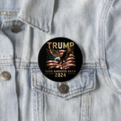 Trump 2024 Neem Amerika terug Amerikaanse vlag Tru Ronde Button 7,6 Cm (In situ)