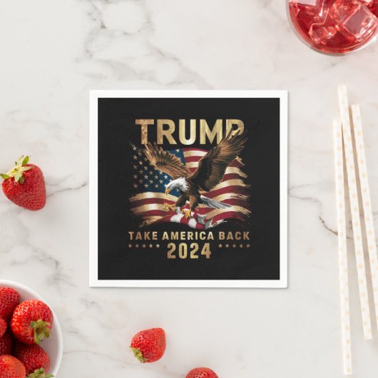 Trump 2024 Neem Amerika terug Amerikaanse vlag Tru Servet (Insitu)