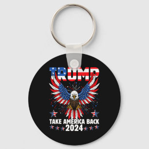 Trump 2024 Neem Amerika terug Amerikaanse vlag Tru Sleutelhanger