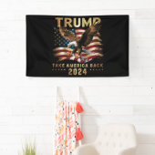 Trump 2024 Neem Amerika terug Amerikaanse vlag Tru Spandoek (Insitu)