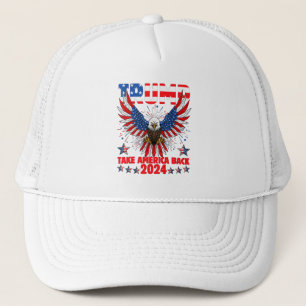 Trump 2024 Neem Amerika terug Amerikaanse vlag Tru Trucker Pet