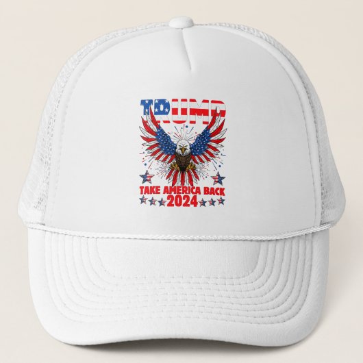 Trump 2024 Neem Amerika terug Amerikaanse vlag Tru Trucker Pet (Voorkant)