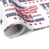 Trump 2024 Neem Amerika Terug Cadeaupapier (Rol Hoek)