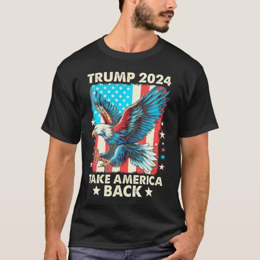 Trump 2024 Neem Amerika terug kale adelaar Amerika T-shirt (Voorkant)