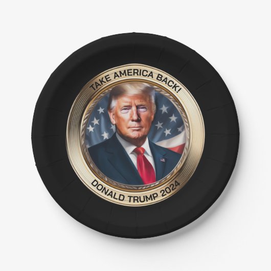 Trump 2024 Neem Amerika terug nieuwigheid Papieren Bordje (Voorkant)
