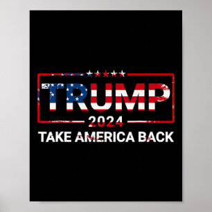 Trump 2024 Neem Amerika Terug Ons Vlag 4 Juli  Poster