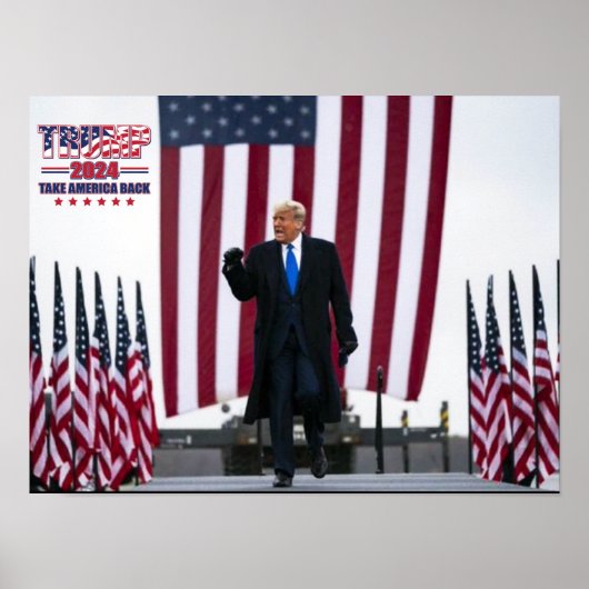 Trump 2024 Neem Amerika Terug Poster (Voorkant)
