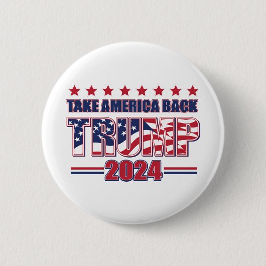 TRUMP-2024 Neem Amerika terug Ronde Button 5,7 Cm (Voorkant)