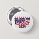 TRUMP-2024 Neem Amerika terug Ronde Button 5,7 Cm (Voorkant /achterkant)
