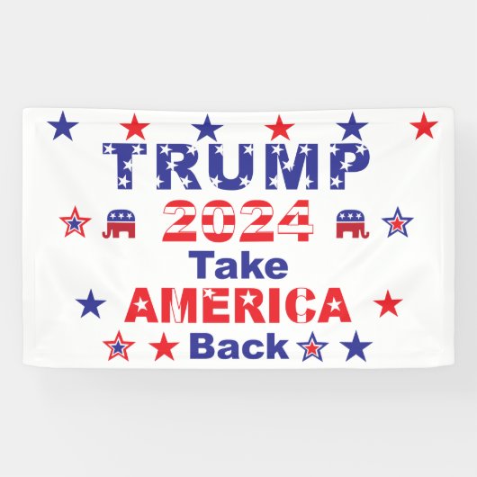 TRUMP 2024 Neem AMERIKA terug Spandoek (Horizontaal)