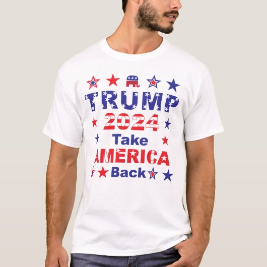 TRUMP 2024 Neem AMERIKA terug T-shirt (Voorkant)