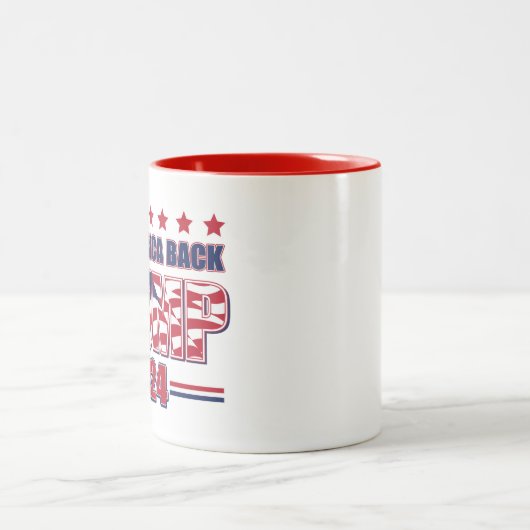 TRUMP-2024 Neem Amerika terug Tweekleurige Koffiemok (Center)