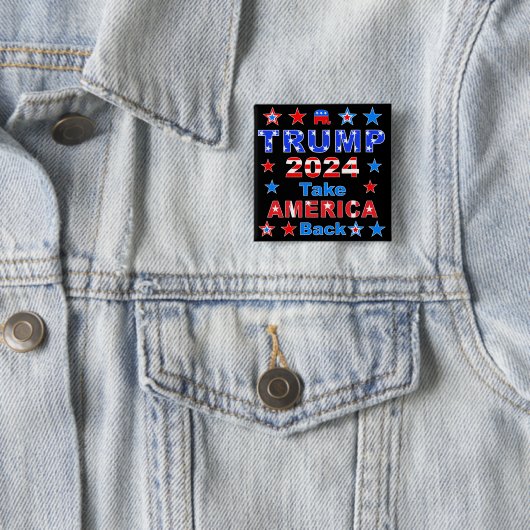 TRUMP 2024 Neem AMERIKA terug Vierkante Button 5,1 Cm (In situ)