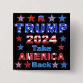 TRUMP 2024 Neem AMERIKA terug Vierkante Button 5,1 Cm (Voorkant)