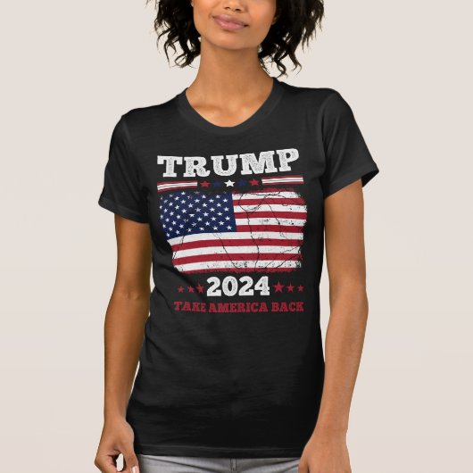Trump 2024: Neem Amerika terug Vrouwen T-shirt (Voorkant)
