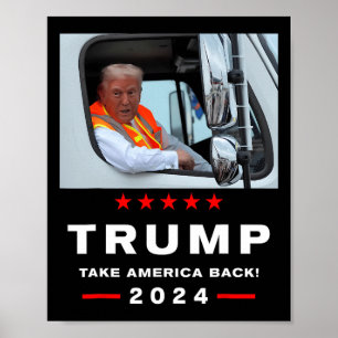 Trump 2024 neemt America Byck Trump mee in garage Poster
