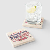 Trump 2024 neemt Amerika terug Stenen Onderzetter (Zijkant)