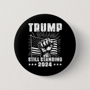 Trump 2024 Nog Staande Amerikaanse Vlag Donald Tru Ronde Button 5,7 Cm