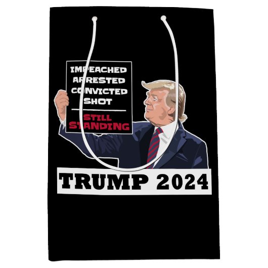 Trump 2024 Nog steeds Staande President Verkiezing Medium Cadeauzakje (Voorkant)