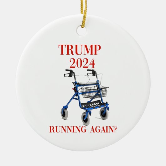 Trump 2024 opnieuw aan het draaien? keramisch ornament (Voorkant)