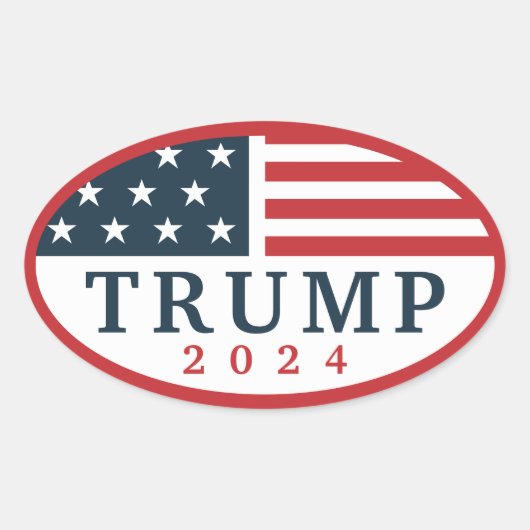 Trump 2024 ovale sticker (Voorkant)