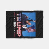 Trump 2024 overleefde schot op verkiezingsbijeenko fleece deken (Voorkant (Horizontaal))