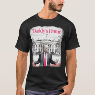 Trump 2024 "Papa is thuis" Roze - Neem Amerika te T-shirt