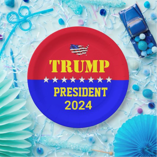 TRUMP 2024 PAPIEREN BORDJE (Feest)