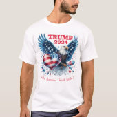 Trump 2024 Patriottische Adelaar en Hart T-shirt (Voorkant)