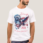 Trump 2024 Patriottische Adelaar en Hart T-shirt (Voorkant)