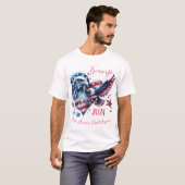 Trump 2024 Patriottische Adelaar en Hart T-shirt (Voorkant volledig)