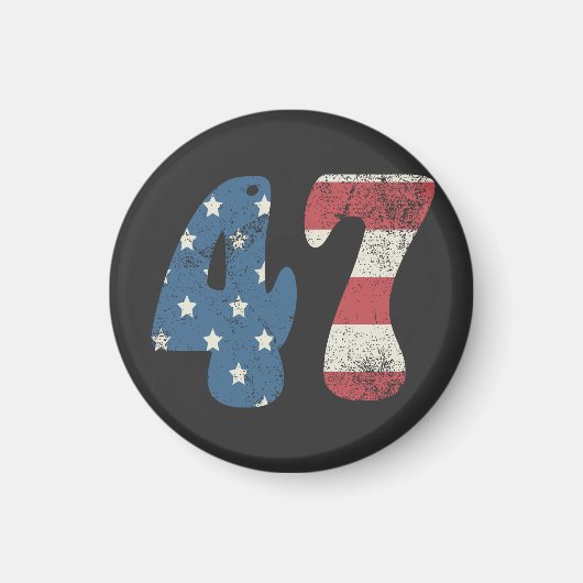 Trump 2024  Patriottische Amerikaanse Vlag 47 Magneet (Voorkant)