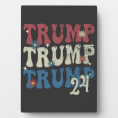 Trump 2024 Patriottische Amerikaanse vlag 4 juli Fotoplaat (voorkant)