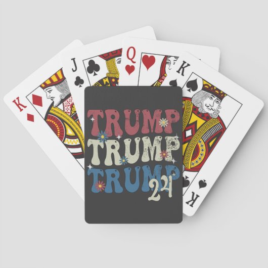 Trump 2024 Patriottische Amerikaanse vlag 4 juli Pokerkaarten (Achterkant)