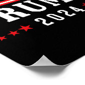 Trump 2024 Patriottische Amerikaanse vlag Poster (Hoek)