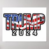 Trump 2024 Patriottische blokletters Poster (Voorkant)
