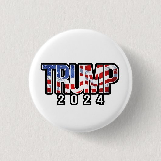 Trump 2024 Patriottische blokletters Ronde Button 3,2 Cm (Voorkant)
