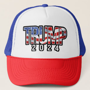 Trump 2024 Patriottische blokletters Trucker Pet