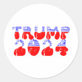 Trump 2024 Patriottische Groovy Retro Ronde Sticker (Voorkant)
