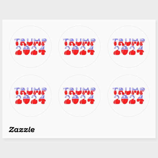 Trump 2024 Patriottische Groovy Retro Ronde Sticker (Vel)