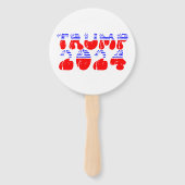 Trump 2024 Patriottische Retro Groovy Verkiezing Handwaaier (Voorkant)