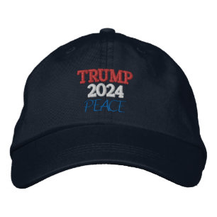 TRUMP 2024 PEACE Alternatieve Kleding Verstelbaar Geborduurde Pet