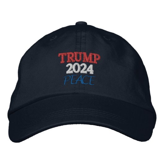 TRUMP 2024 PEACE Alternatieve Kleding Verstelbaar Geborduurde Pet (Voorkant)