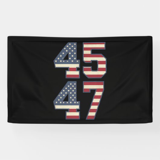 Trump 2024 President 45 47 Amerika USA Retro Spandoek (Horizontaal)