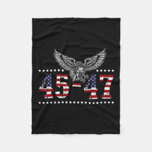 Trump 2024 President 45 en 47 Amerikaanse vlag Tru Fleece Deken