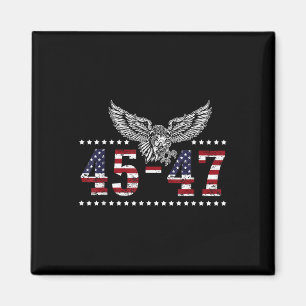 Trump 2024 President 45 en 47 Amerikaanse vlag Tru Magneet