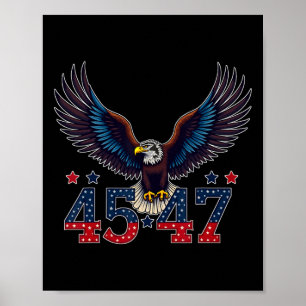 Trump 2024 President 45 en 47 Amerikaanse vlag Tru Poster